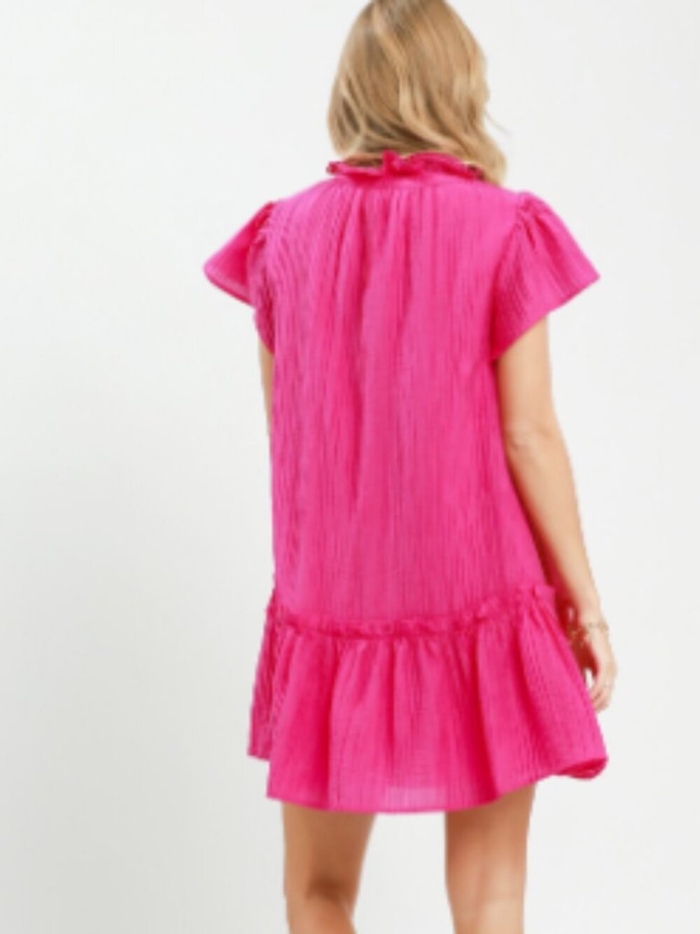Umgee Textured Ruffle Hem Mini Dress - Picture 5 of 5